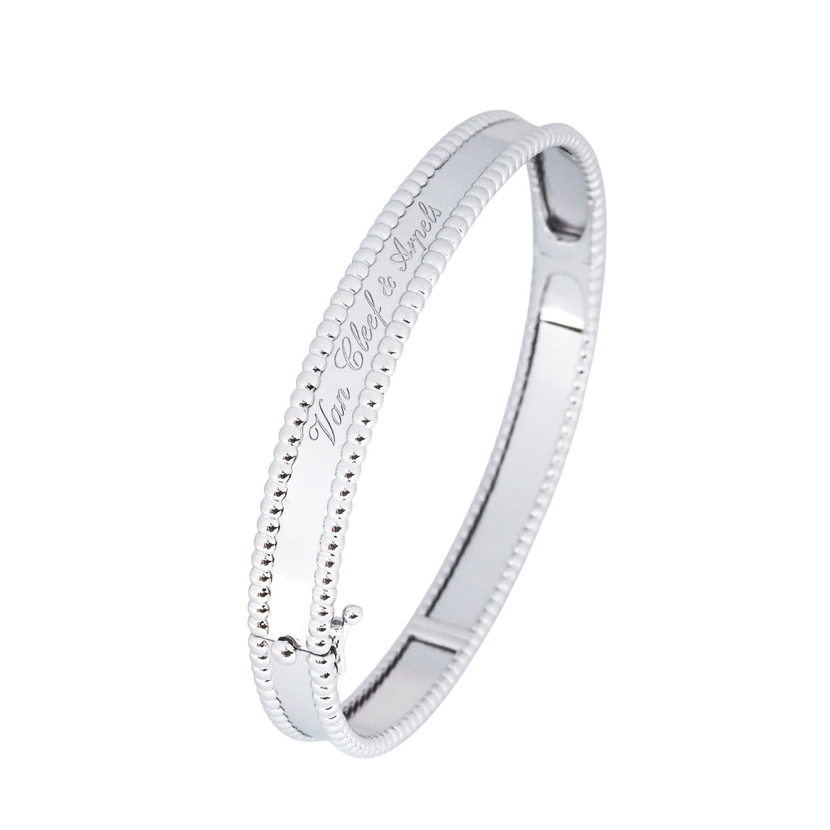 Van Cleef & Arpels ARP3K800 White Gold Perlée Medium Bracelet