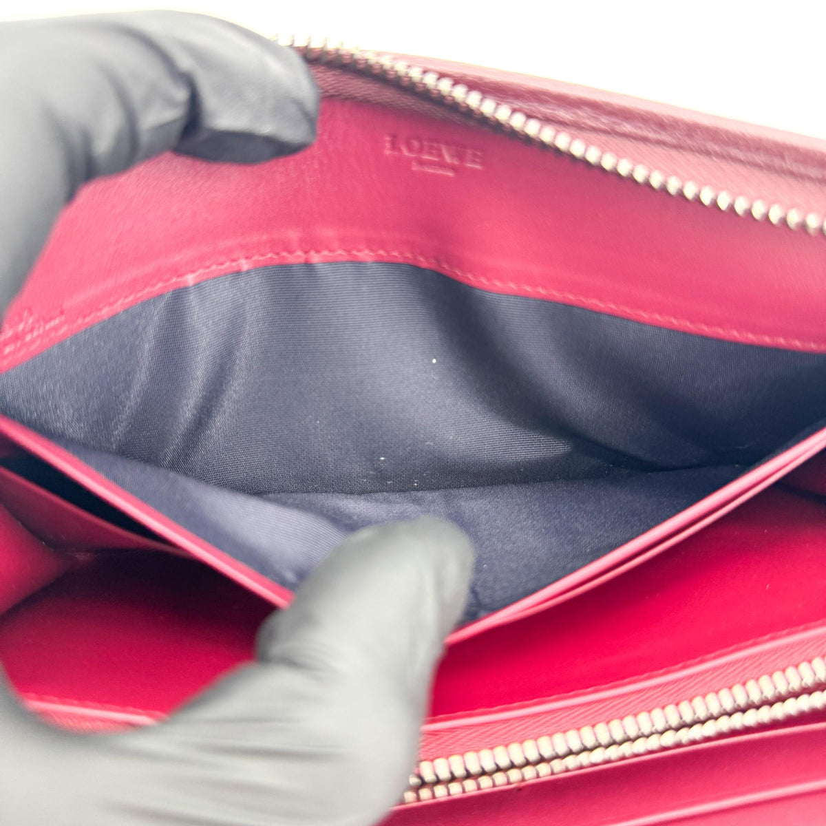 Loewe Anagram Zipper Around Long Wallet Magenta
