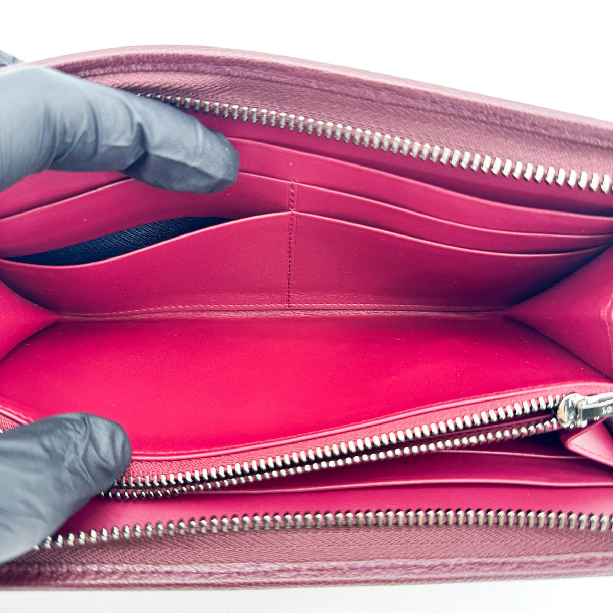 Loewe Anagram Zipper Around Long Wallet Magenta