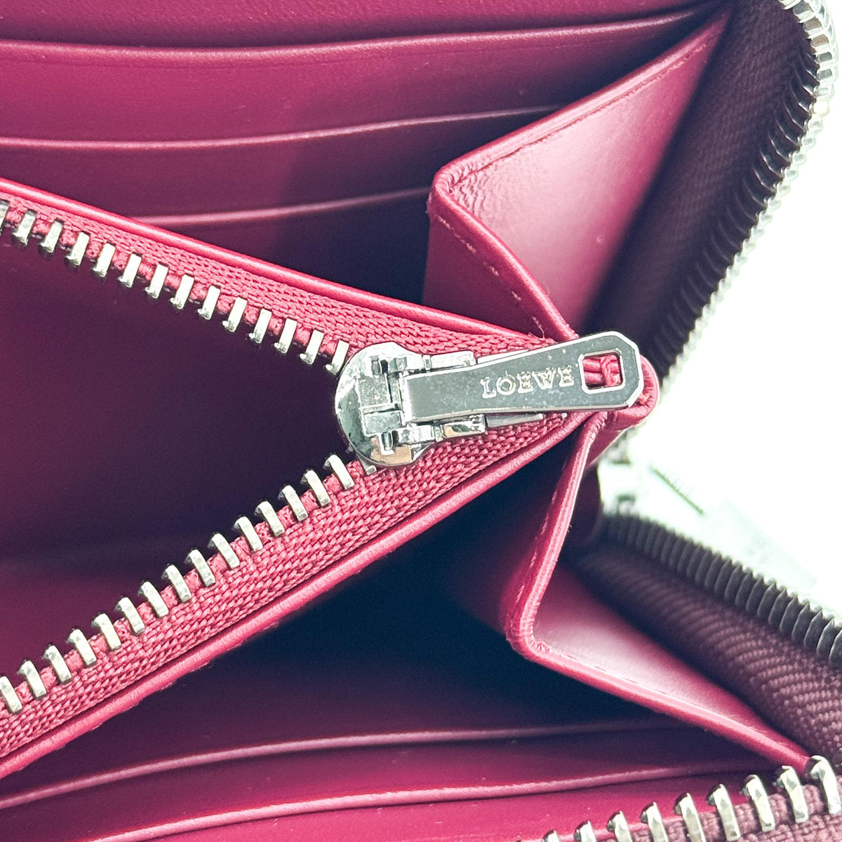 Loewe Anagram Zipper Around Long Wallet Magenta