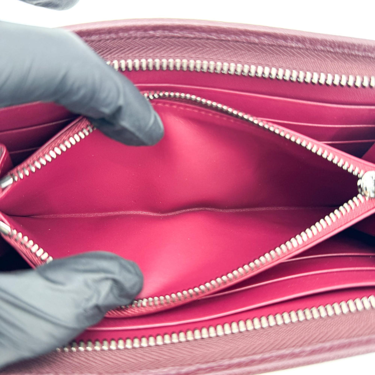 Loewe Anagram Zipper Around Long Wallet Magenta