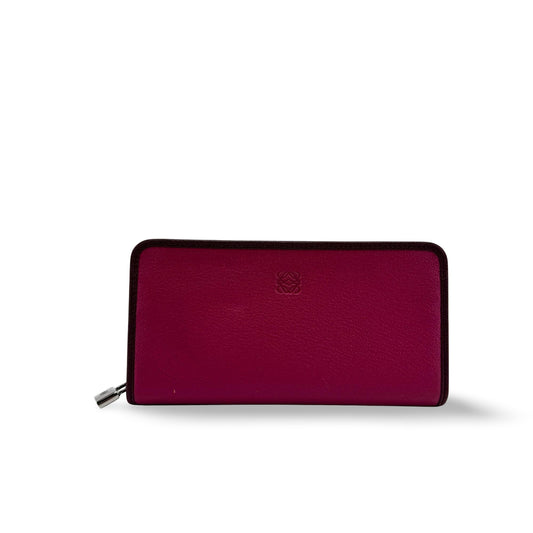 Loewe Anagram Zipper Around Long Wallet Magenta