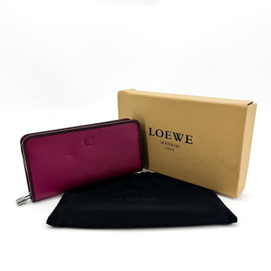 Loewe Anagram Zipper Around Long Wallet Magenta