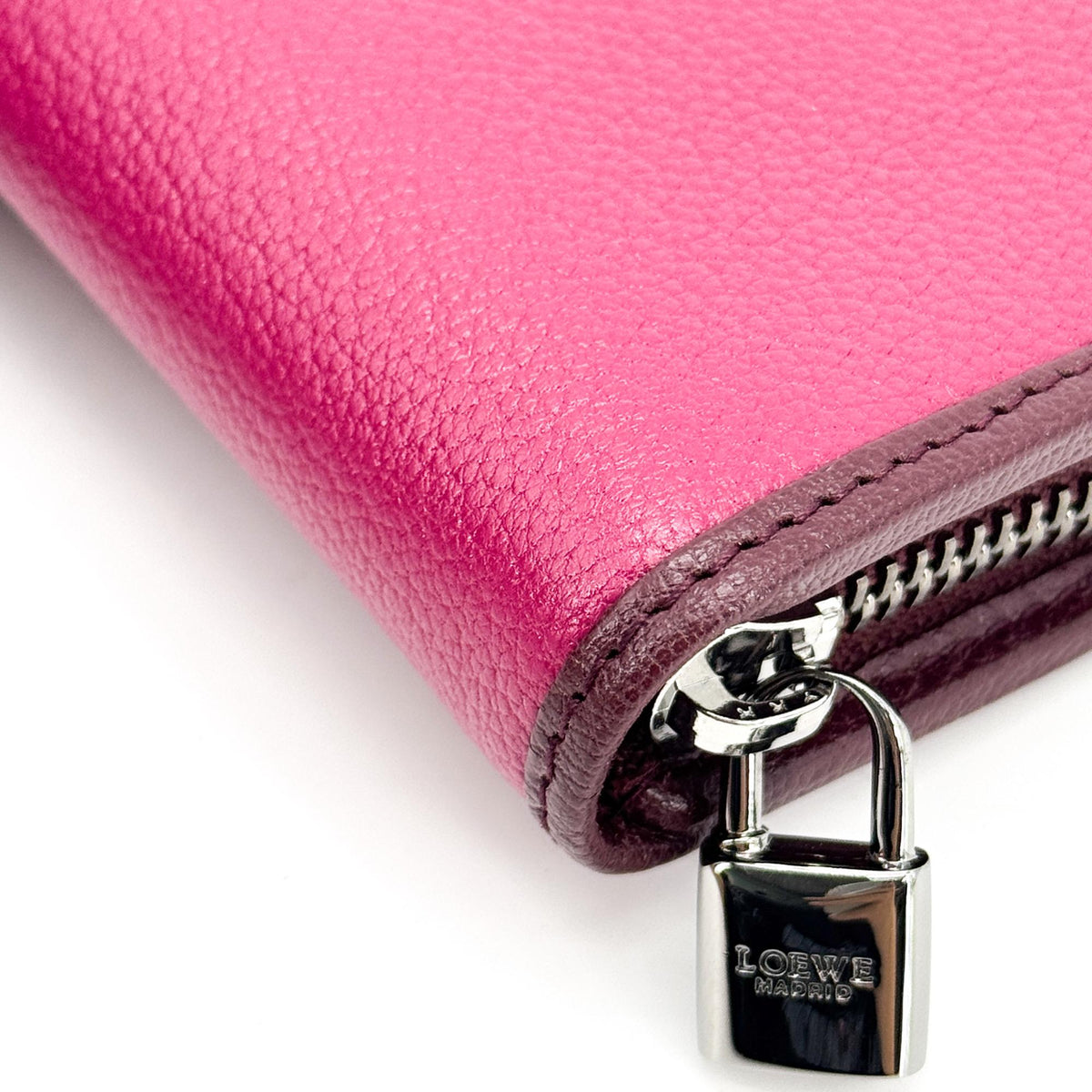 Loewe Anagram Zipper Around Long Wallet Magenta