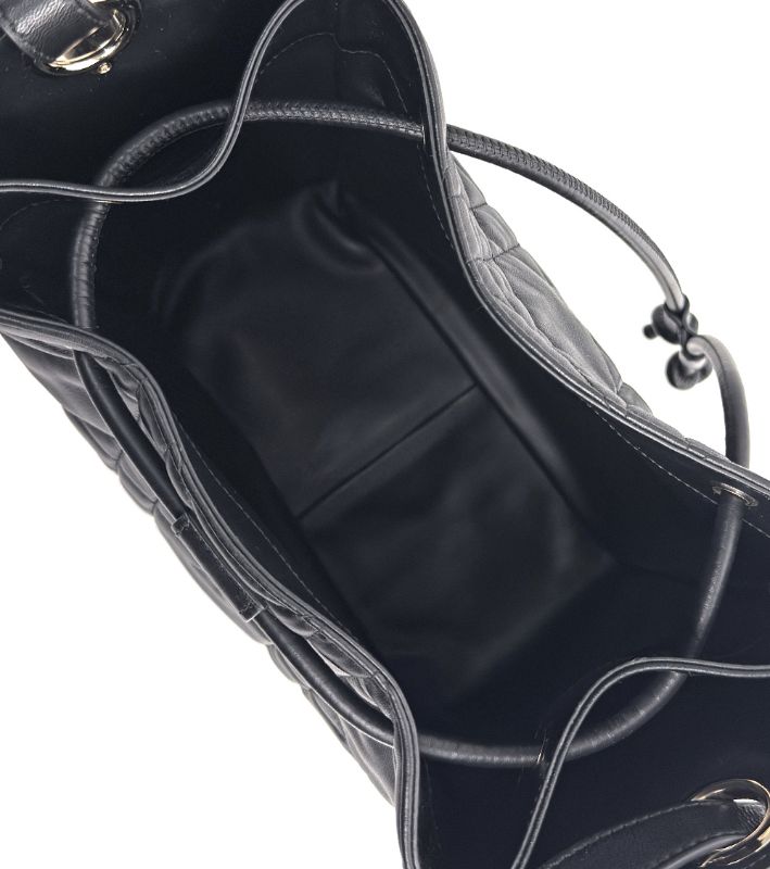 Dior Medium Black Leather De Motion Bucket Bag