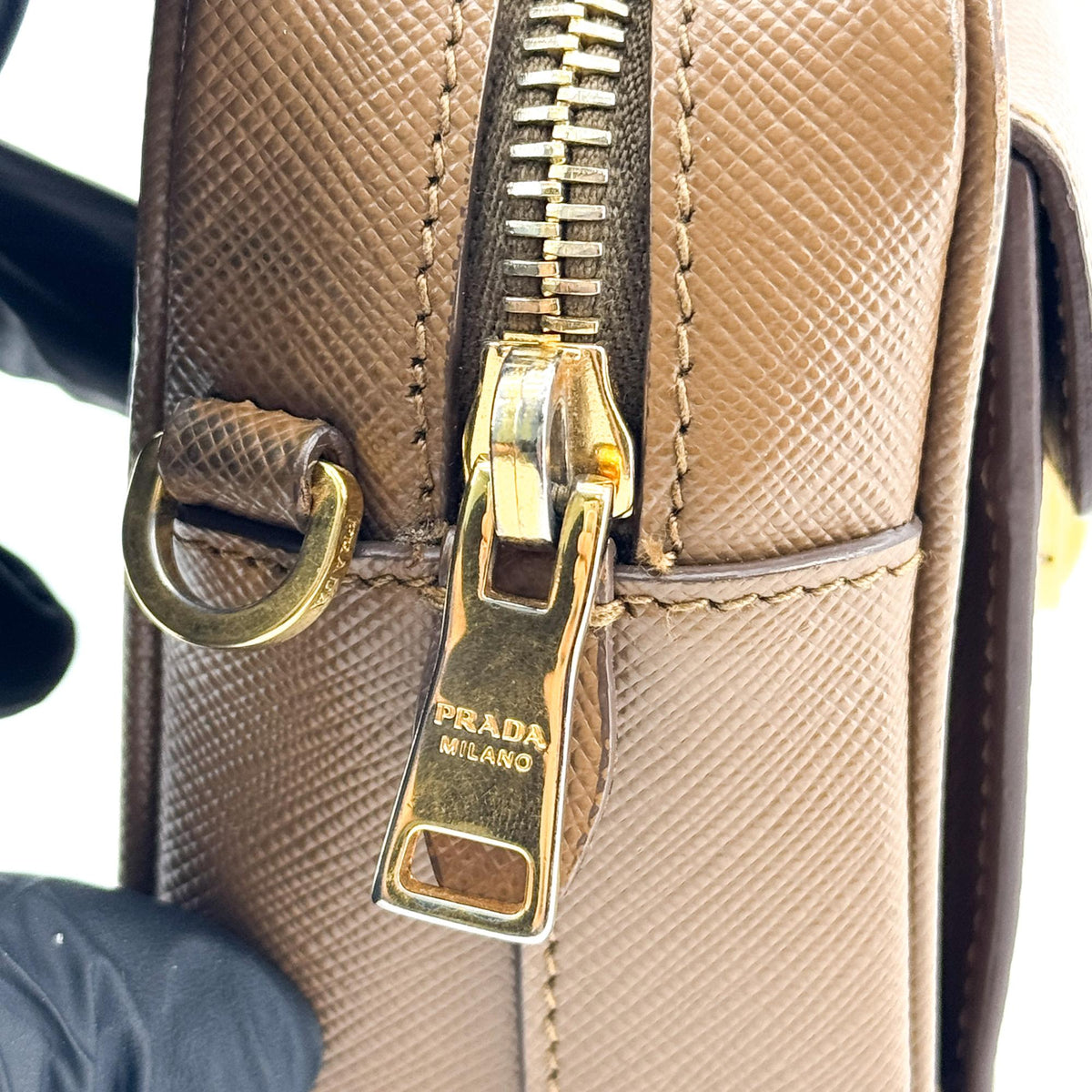 Prada Saffiano Crossbody Bag Brown