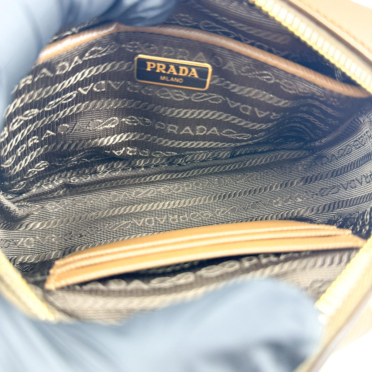 Prada Saffiano Crossbody Bag Brown