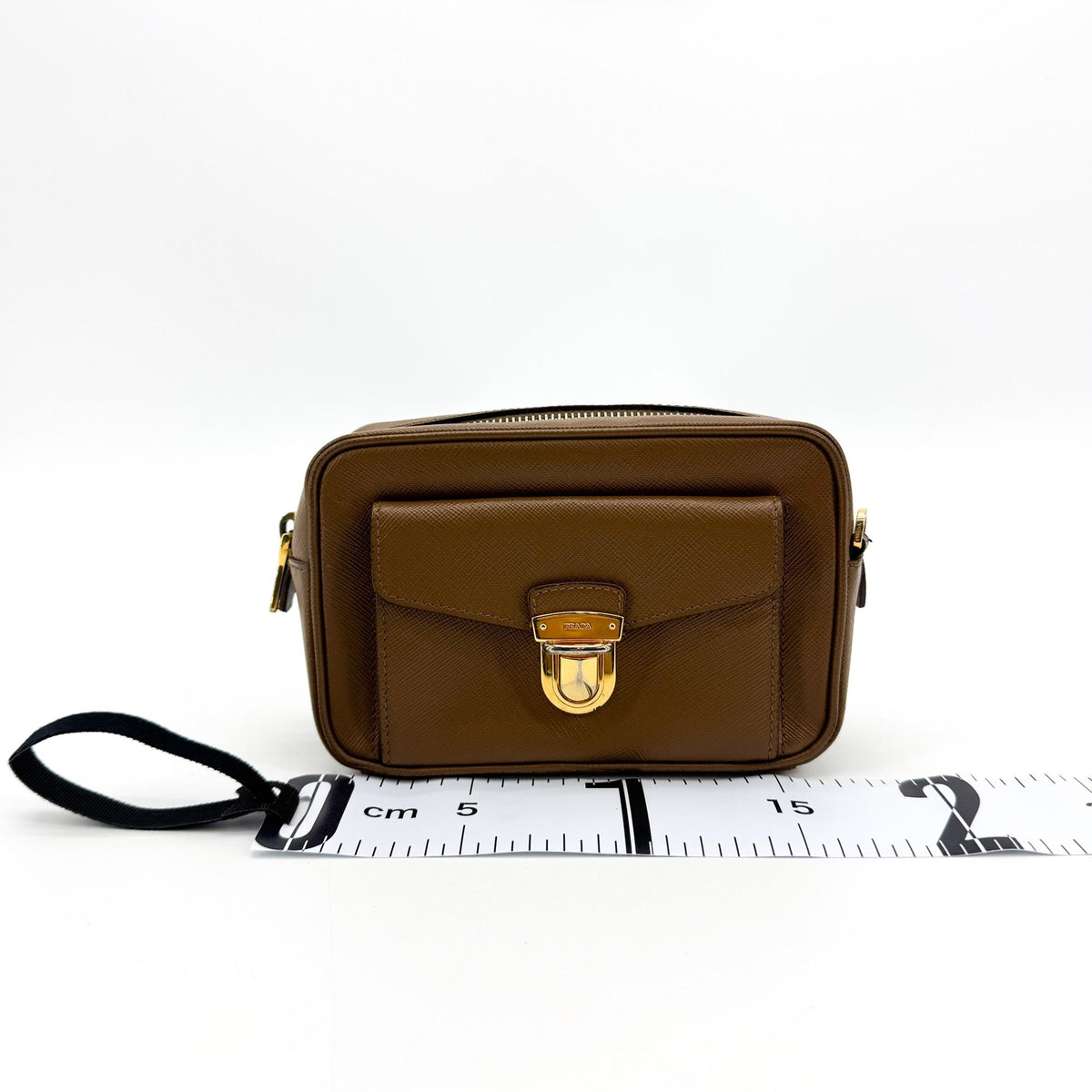 Prada Saffiano Crossbody Bag Brown