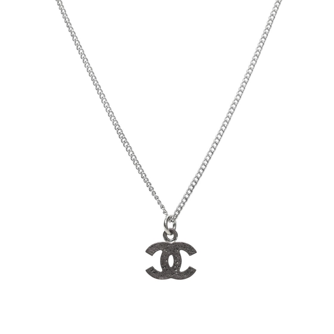 Chanel Cubic CC Silver Necklace