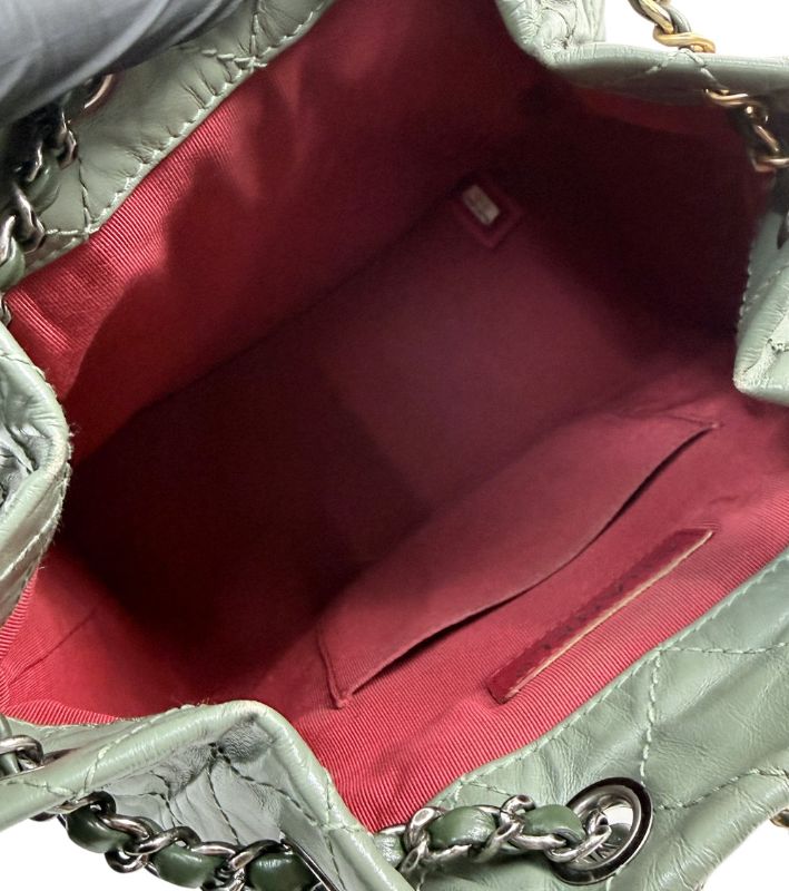 Chanel Small Khaki and Leather Gabrielle Backpack