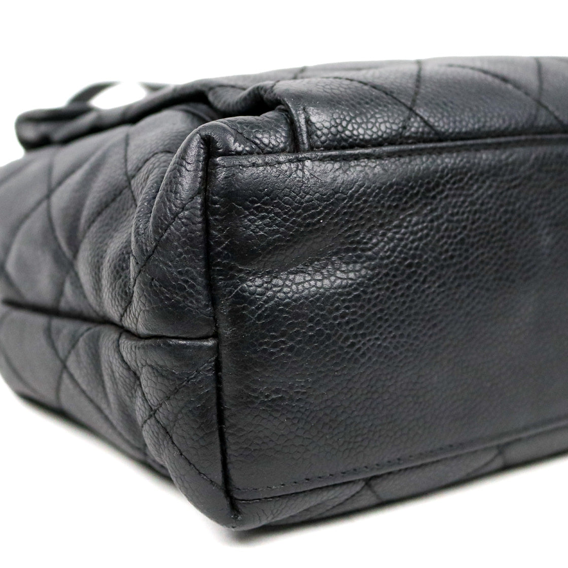 Chanel Black Caviar Quilted CC Pocket Shoulder Bag