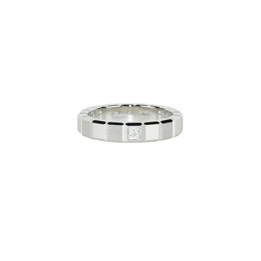54 Medium Ice Cube 1 Diamond White Gold Ring