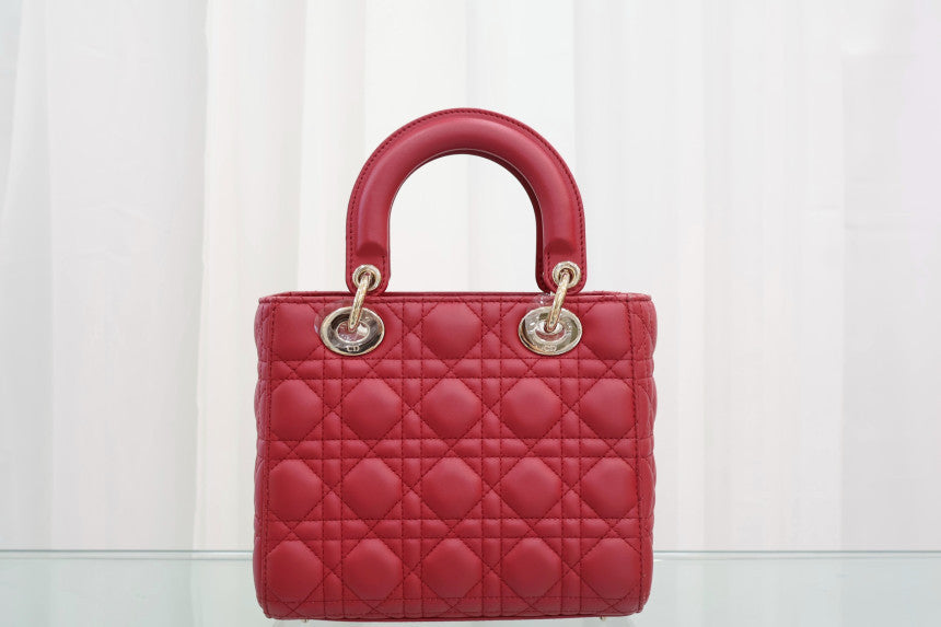 ABC Lady Bag Small Cannage Lambskin Crossbody Shoulder Tote Bag M0538OCAL