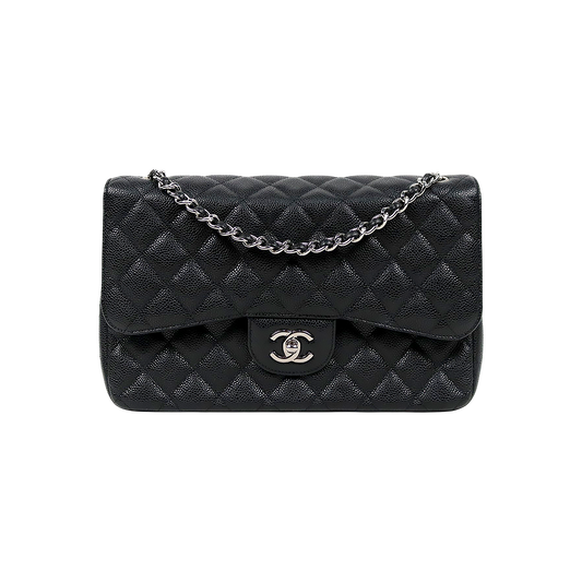 Chanel Black Large Caviar Classic Bag with Double Flap