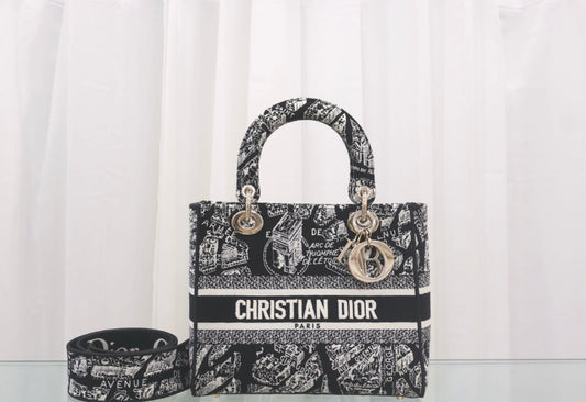 Lady D Light Medium Black Tote Bag m0565oomp