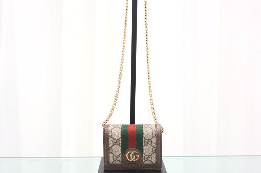 GG Supreme Ophidia Three-Stripe Web Chain Wallet Crossbody Bag 625711