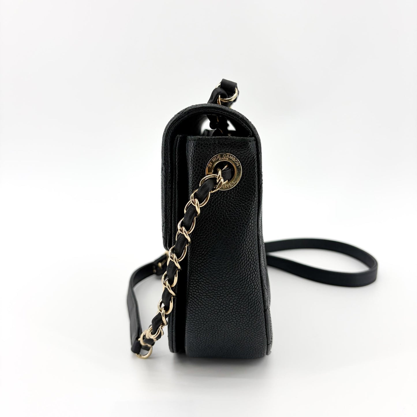 Chanel Coco Curve Flap Bag Medium Black Gold Hardware