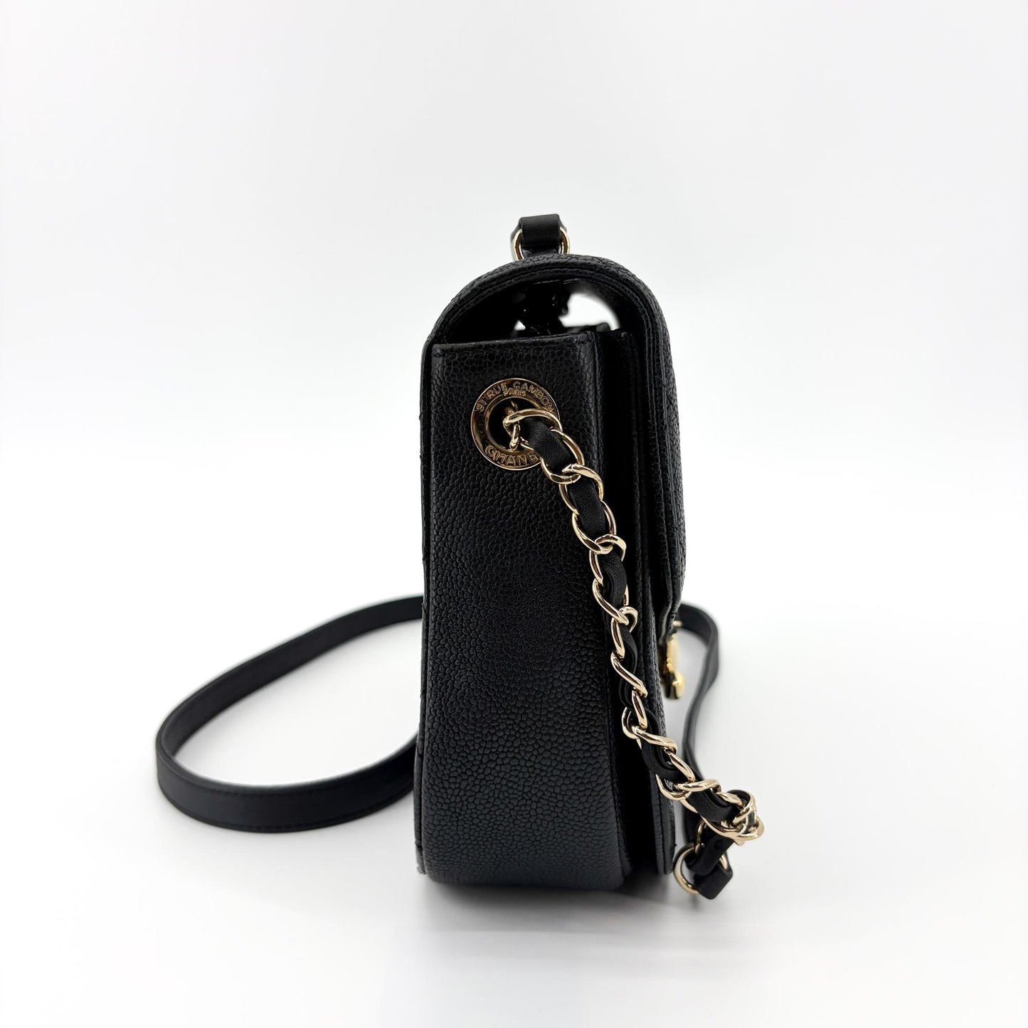 Chanel Coco Curve Flap Bag Medium Black Gold Hardware