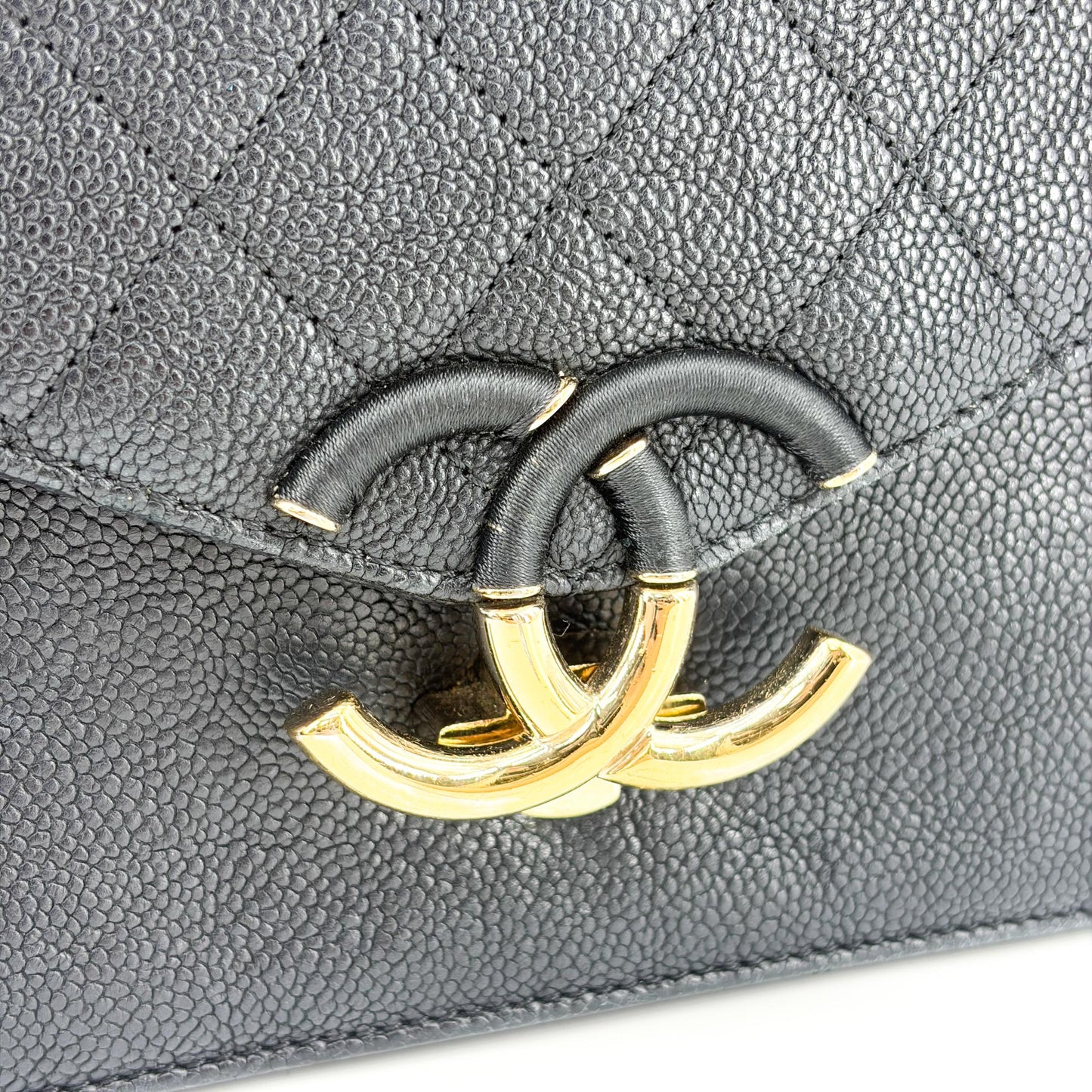 Chanel Coco Curve Flap Bag Medium Black Gold Hardware