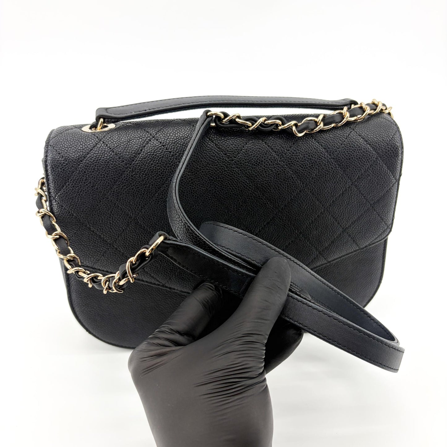 Chanel Coco Curve Flap Bag Medium Black Gold Hardware
