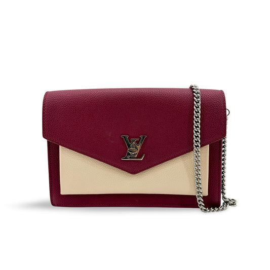 Louis Vuitton MyLockMe Chain Bag Burgundy Beige