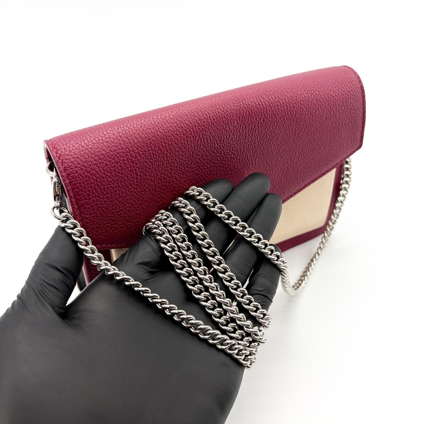 Louis Vuitton MyLockMe Chain Bag Burgundy Beige
