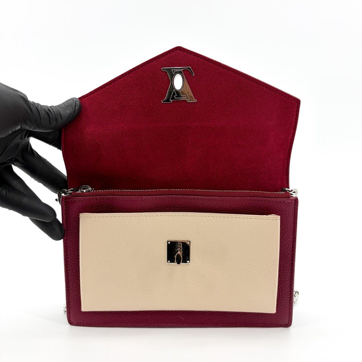 Louis Vuitton MyLockMe Chain Bag Burgundy Beige