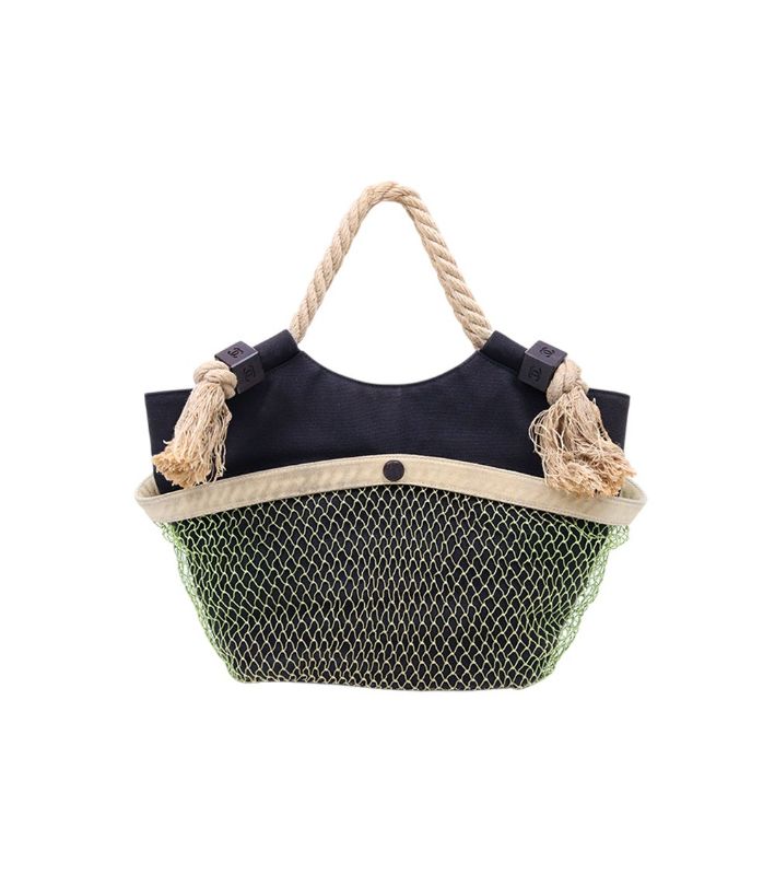 Chanel Black Canvas Flower CC Shoulder Bag