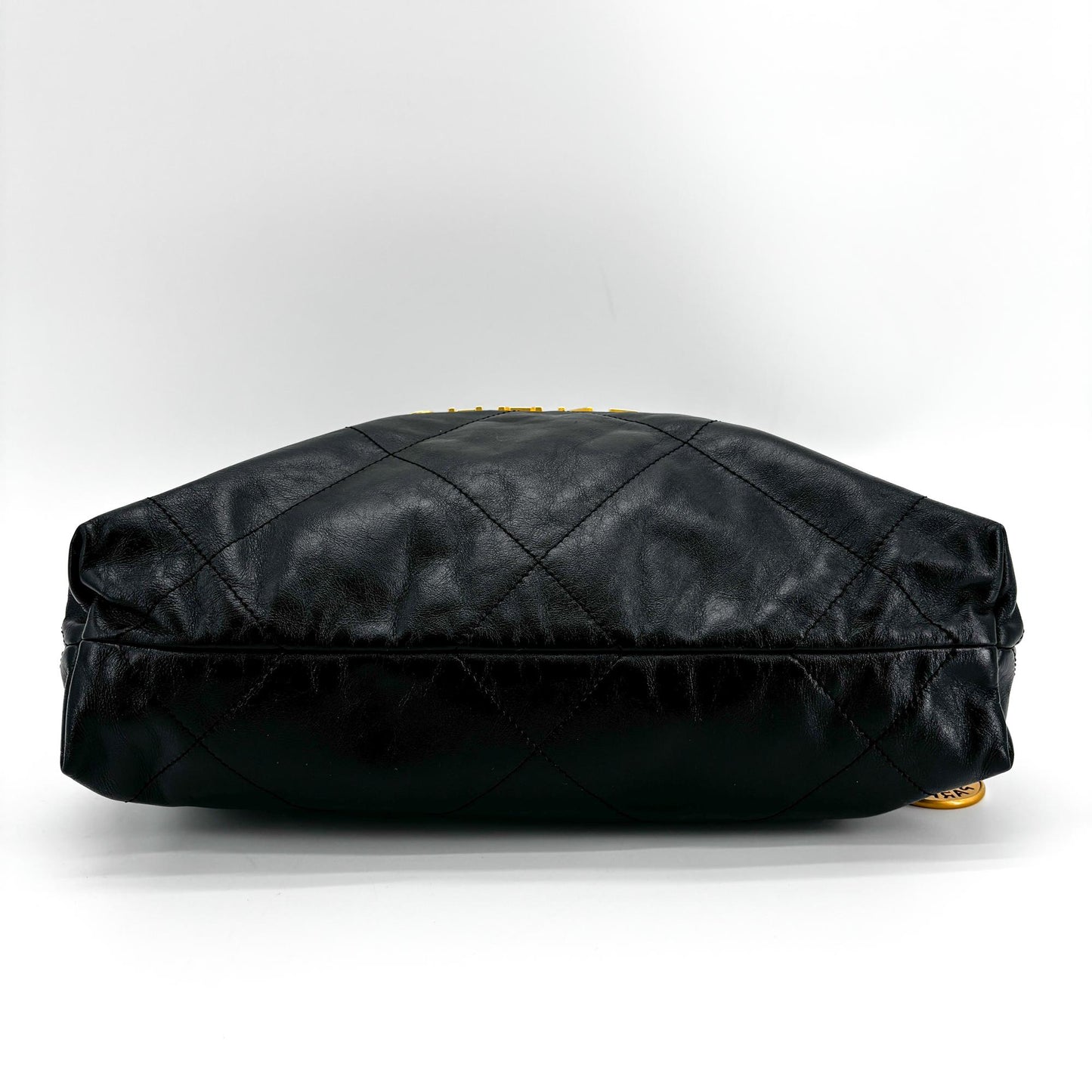 Chanel 22 Medium Shoulder Bag Black with Gold Hardware