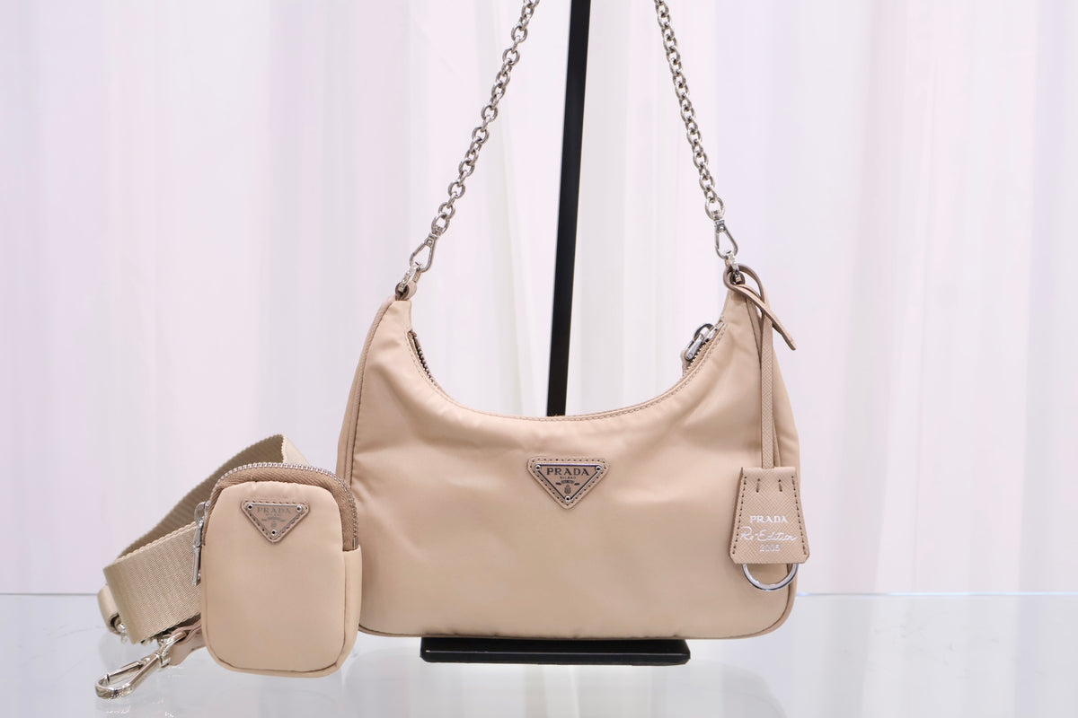 Re-Nylon Tessuto Chain Shoulder Crossbody Bag 1BH204
