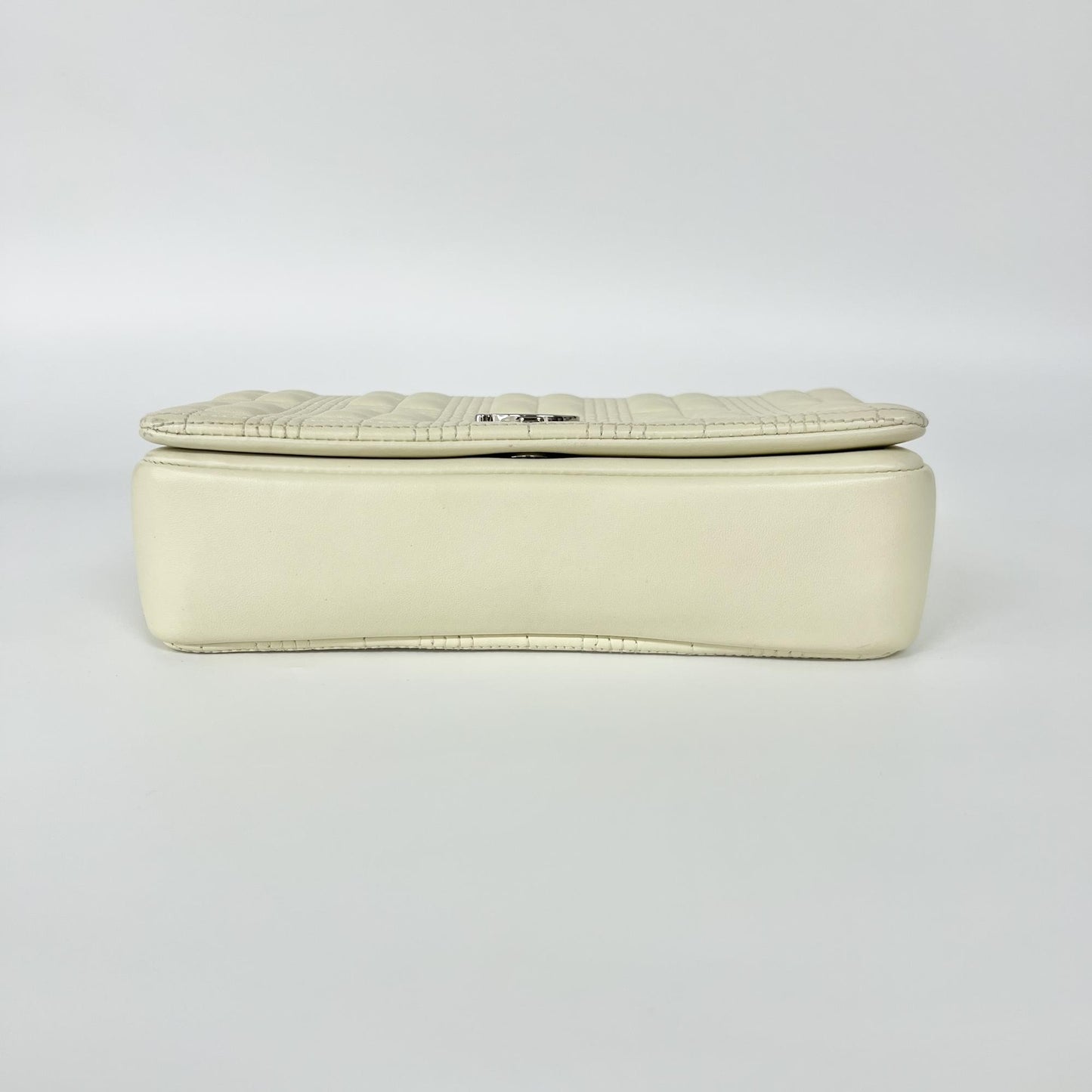 Burberry Small Quilted Lambskin Lola Bag Ivory Silver Hardware