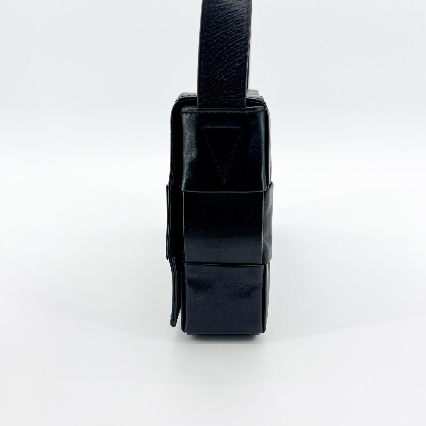 Bottega Veneta Intrecciato Cassette Bag Black with Silver Hardware