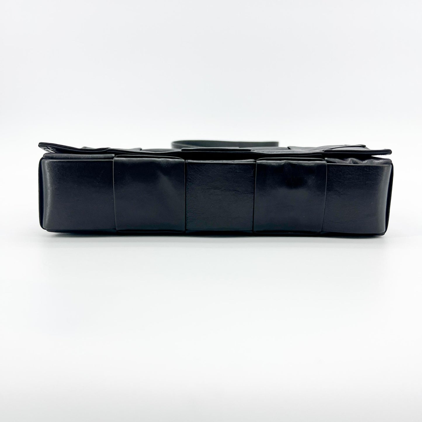 Bottega Veneta Intrecciato Cassette Bag Black with Silver Hardware