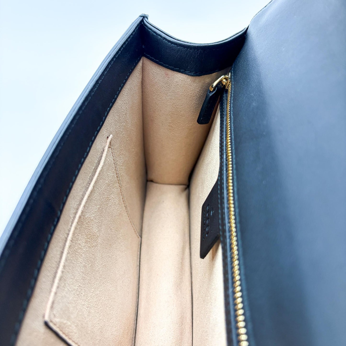 Gucci Mini Sylvie GG Velvet Shoulder Bag Black