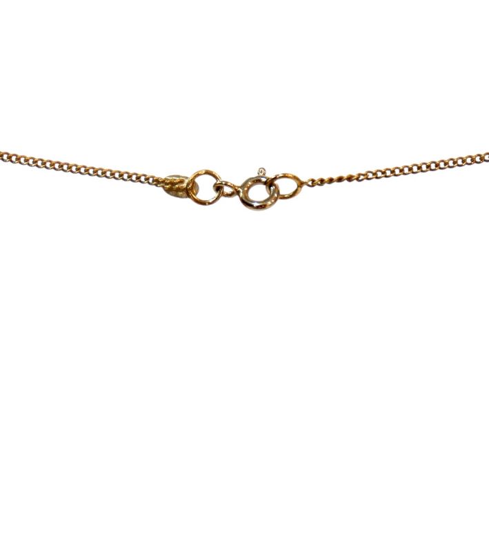 Chanel Pink Heart CC Gold Necklace