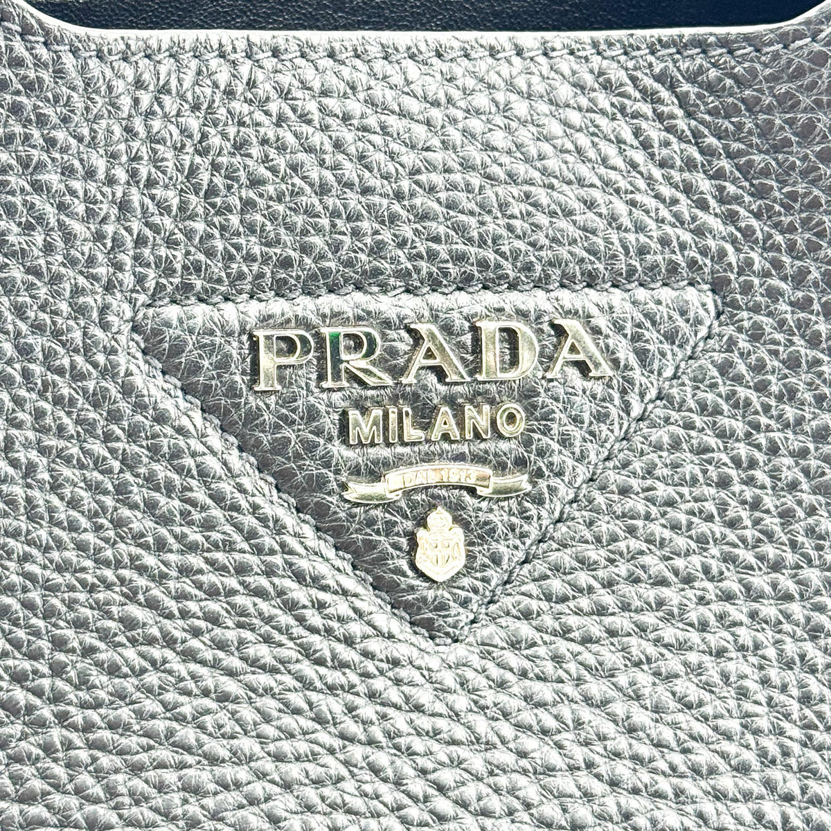 Prada Small Leather Tote Bag Black