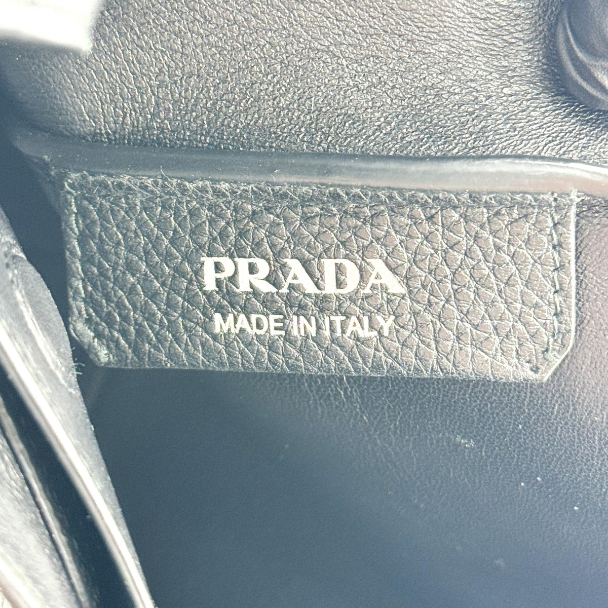 Prada Small Leather Tote Bag Black