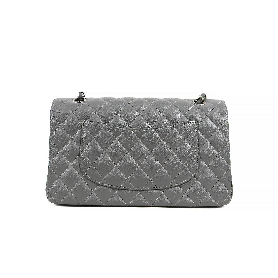 Chanel Gray Medium Caviar Classic Bag with Double Flap