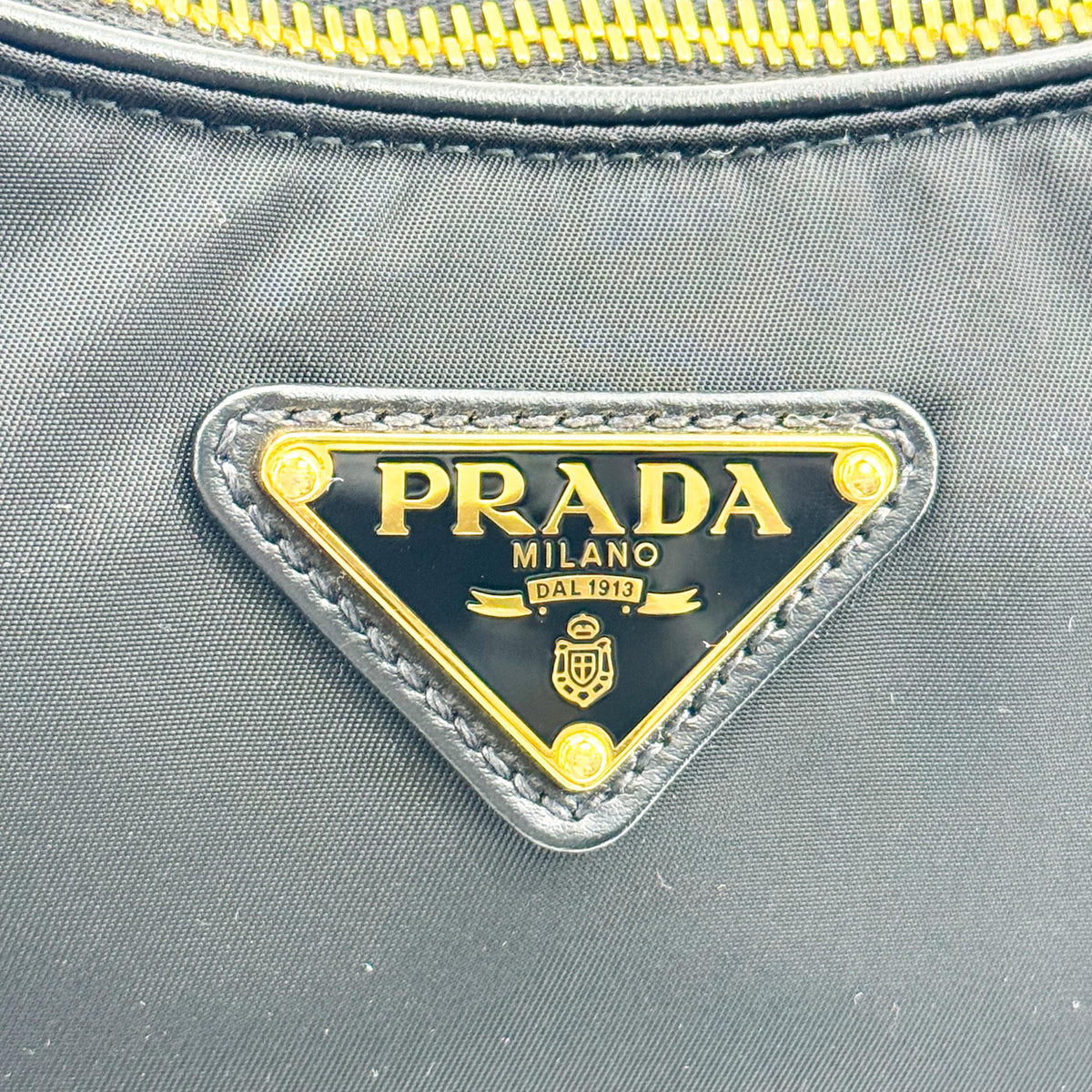 Prada Re-Ylon Crossbody Bag Black with Gold Hardware