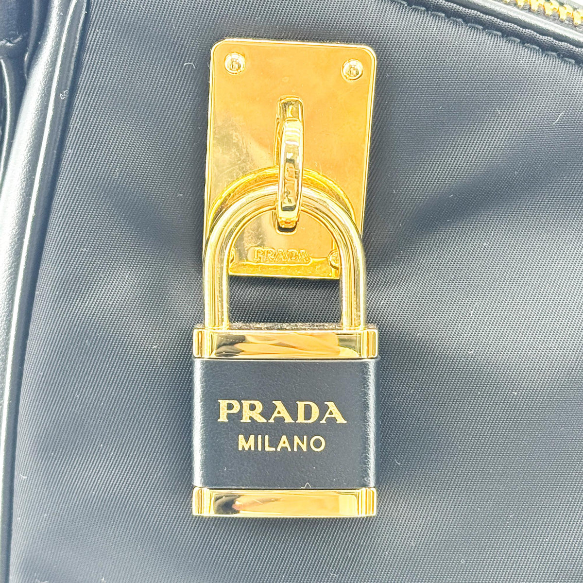 Prada Re-Ylon Crossbody Bag Black with Gold Hardware