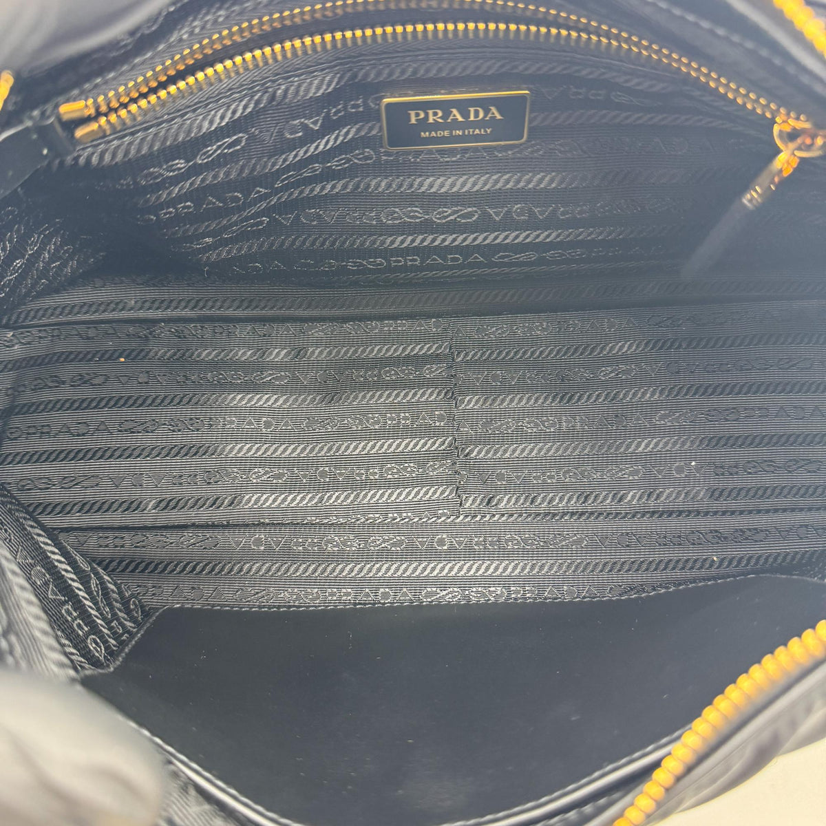 Prada Re-Ylon Crossbody Bag Black with Gold Hardware