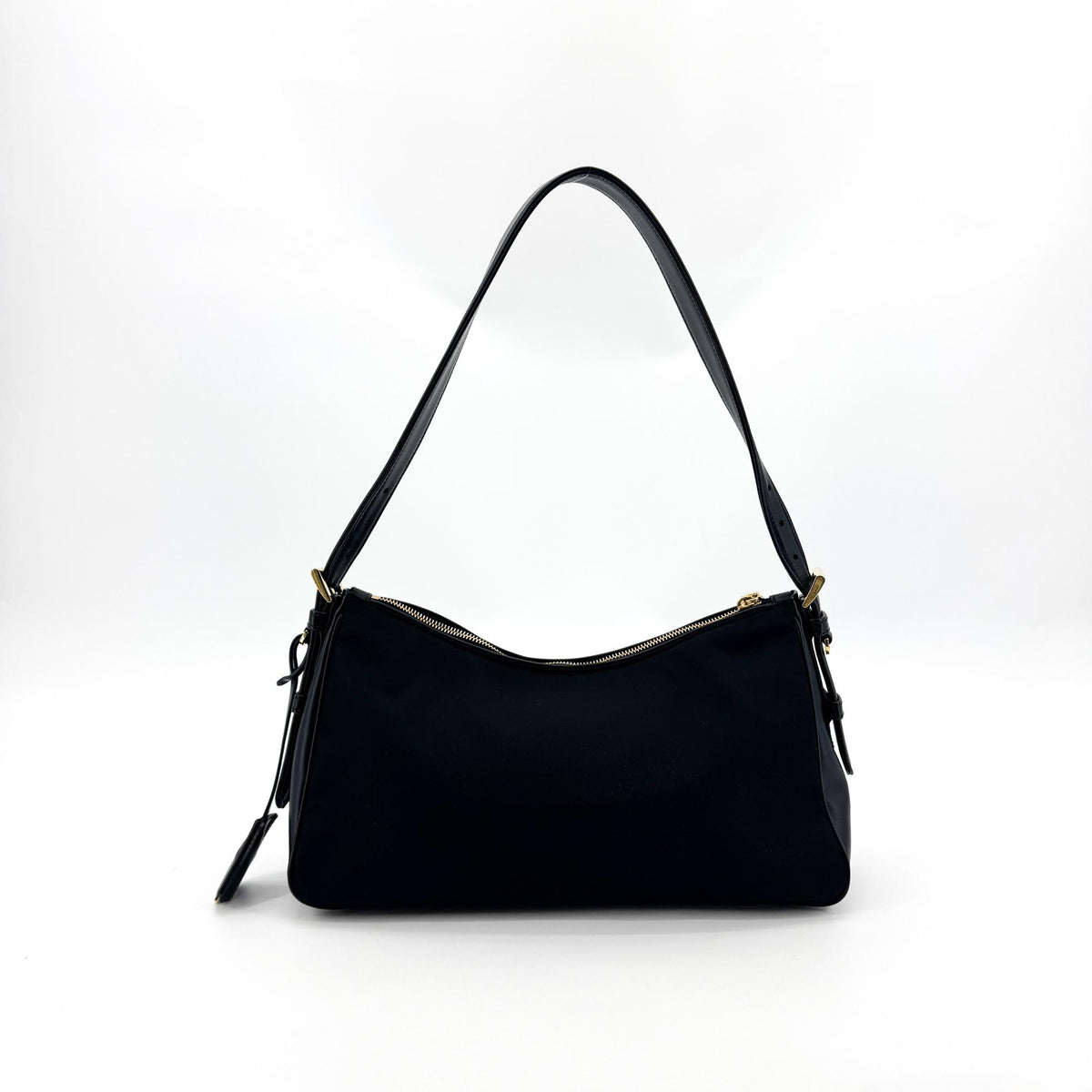 Prada Re-Ylon Crossbody Bag Black with Gold Hardware