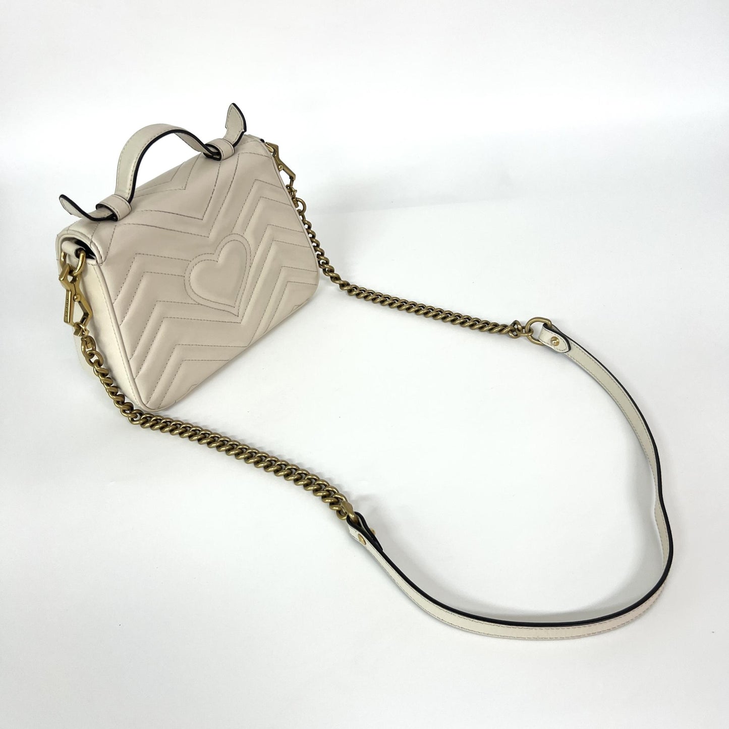 Gucci GG Marmont Mini Top Handle Bag White