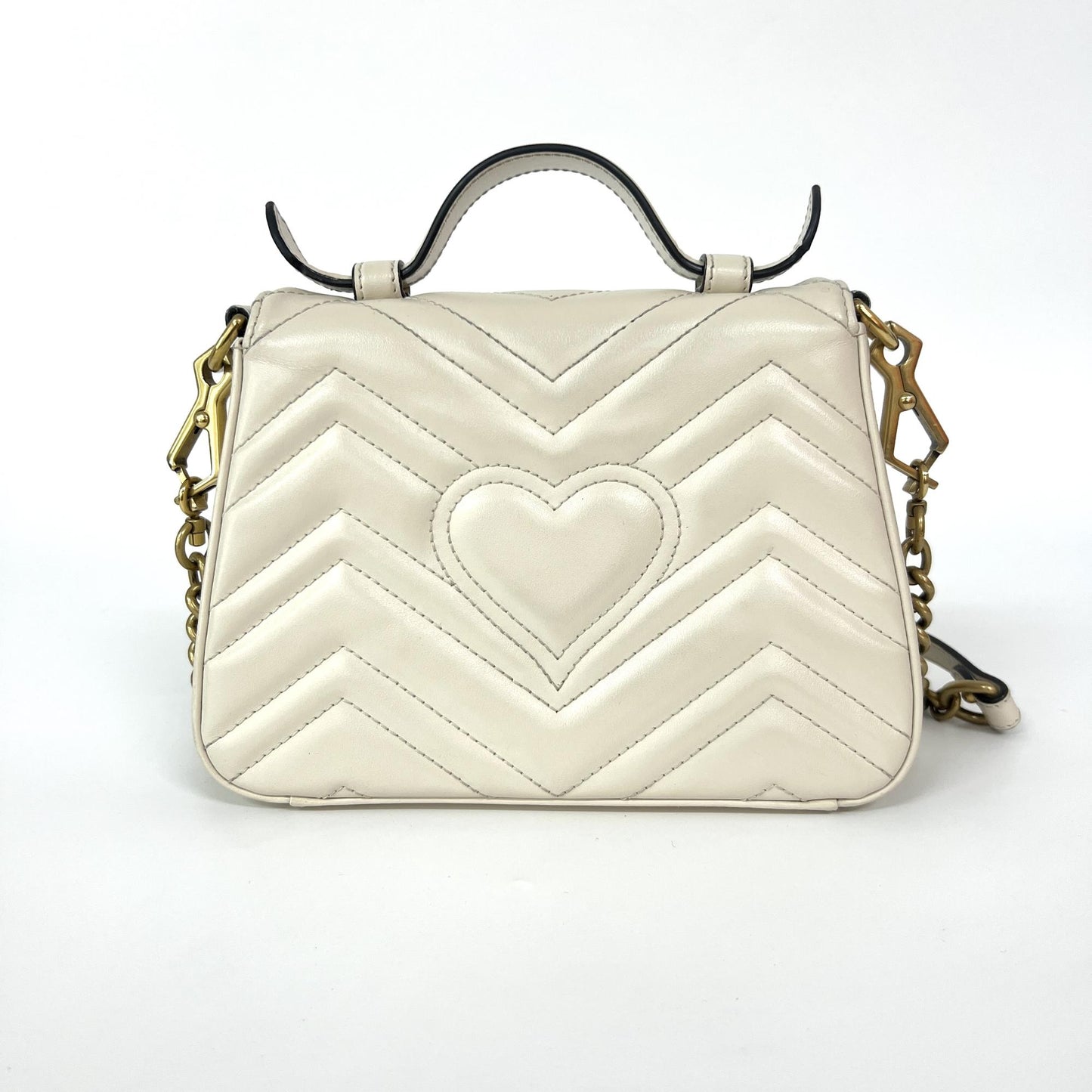 Gucci GG Marmont Mini Top Handle Bag White