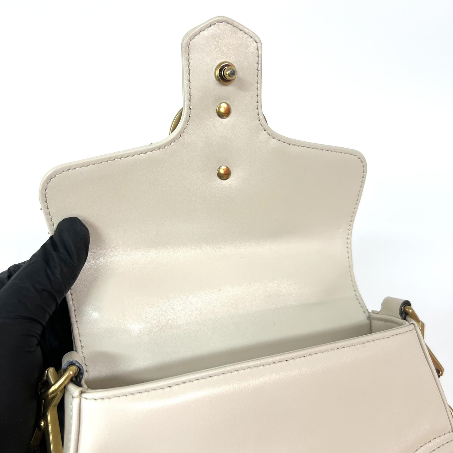 Gucci GG Marmont Mini Top Handle Bag White