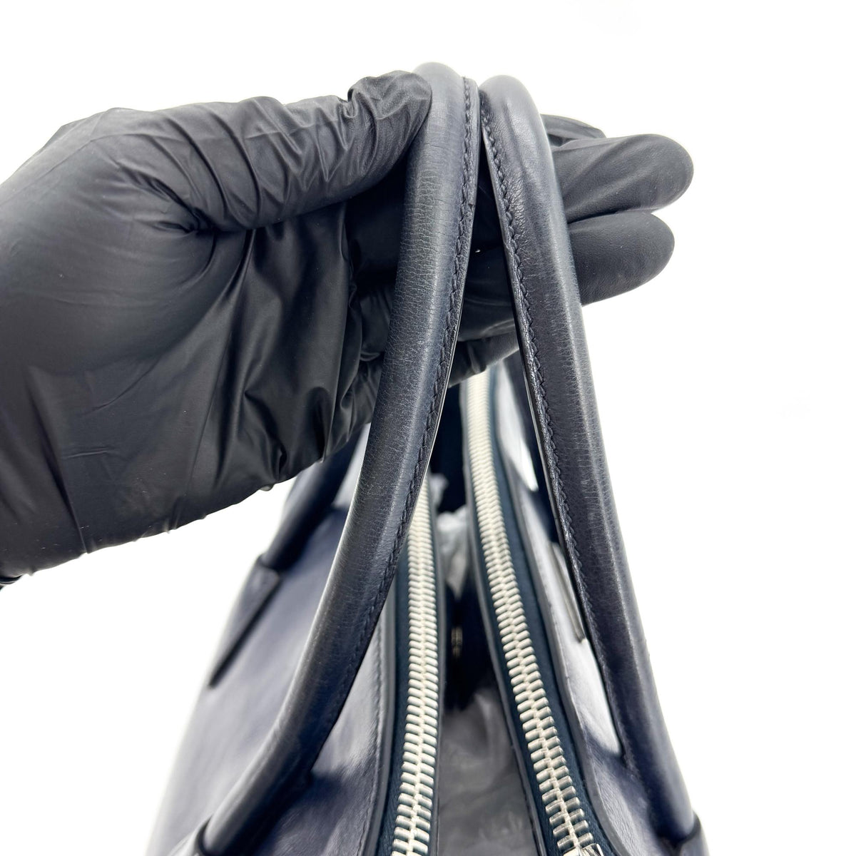 Prada Glace Calf Leather Tote Bag Navy