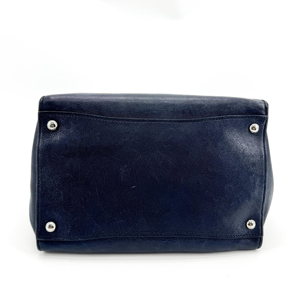 Prada Glace Calf Leather Tote Bag Navy