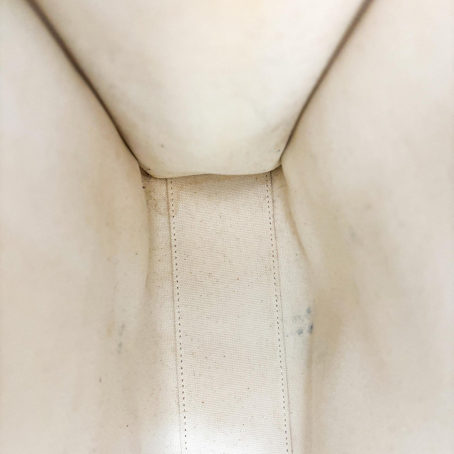 Celine Small Vertical Cabas Canvas and Calfskin Natural Tan