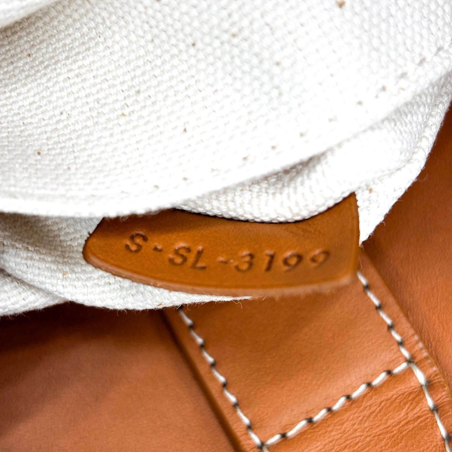 Celine Small Vertical Cabas Canvas and Calfskin Natural Tan
