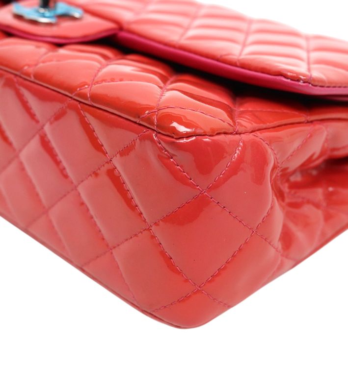 Chanel Red Medium Pendant Double Flap Classic Shoulder Bag